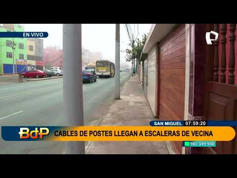 San Miguel: vecinos piden ayuda para retirar cables de postes que llegan a sus viviendas