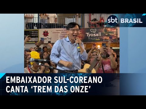 Embaixador da Coreia do Sul volta a soltar a voz e viraliza nas redes | SBT Brasil (16/04/24)