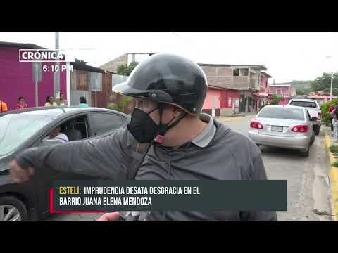 (VIDEO) Fuerte impacto entre motos deja dos lesionados en Estelí - Nicaragua