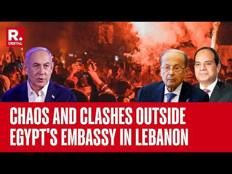 Riot Police & Students Clash Outside Egypt's Embassy In Lebanon | Gaza War: Middle East On The Boil