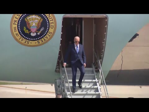 Biden greeted by protestors in Chicago after Racine County visit