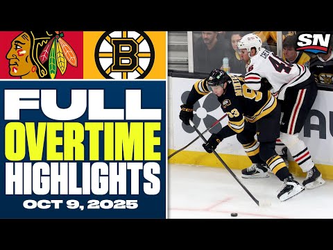 Chicago Blackhawks at Boston Bruins | FULL Overtime Highlights - October 9, 2025
