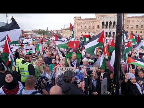 Sarajevo protests against Israeli airstrikes on Gaza