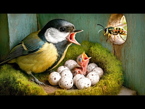 BABYVÖGEL GESCHLÜPFT, ABER DIE VOGELMUTTER HAT EINES AUS DEM NEST GENOMMEN