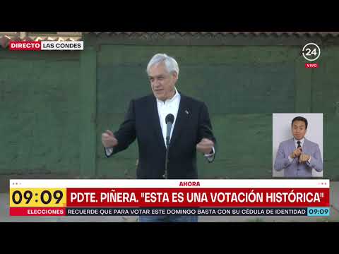 Presidente Piñera tras emitir su voto: Esta es una elección muy importante e histórica
