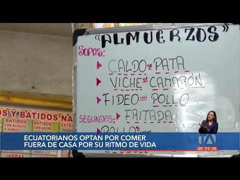 Ecuatorianos optan por comer fuera de casa según un estudio de la ONU