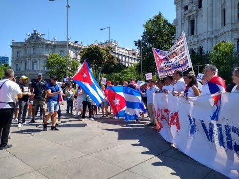 Cubanos conmemoran ANIVERSARIO DEL 11J en España con marcha contra la dictadura