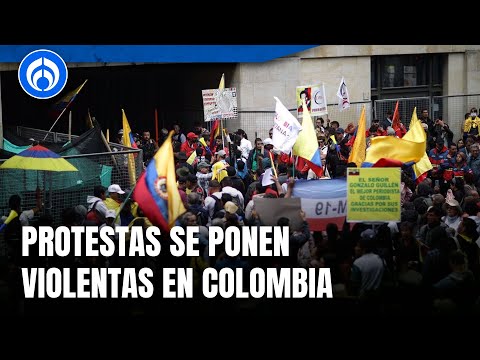 Palacio de Justicia en Bogotá, Colombia, es bloqueado con violentas protestas