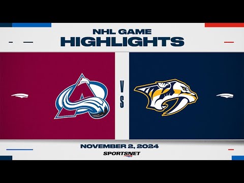 NHL Highlights | Avalanche vs. Predators - November 2, 2024