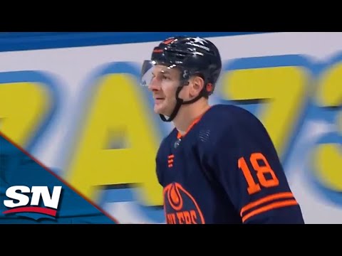 Oilers Zach Hyman Caps Off Slick Passing Play To Put Game Away vs. Kraken