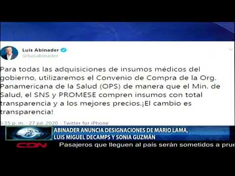 Abinader anuncia designaciones de Mario Lama, Luis Miguel, y Sonia Guzmán