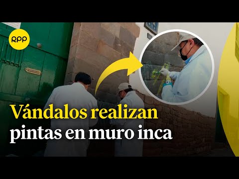 Cusco: Vándalos realizan pintas en muro inca cerca de Palacio Municipal