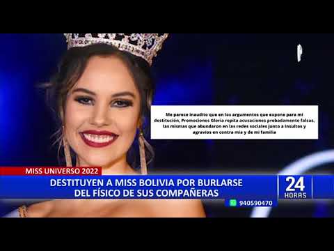 Miss Universo 2022: destituyen a Miss Bolivia por burlarse del físico de sus compañeras