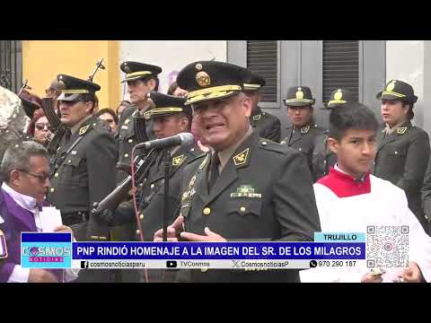 Trujillo: PNP rindió homenaje a la imagen del Señor de los Milagros