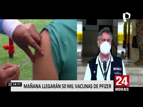 Presidente Sagasti: Mañana miércoles llegarán 50 mil vacunas Pfizer