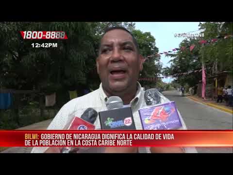 Inauguran 600 metros lineales de calle adoquinada en Bilwi - Nicaragua