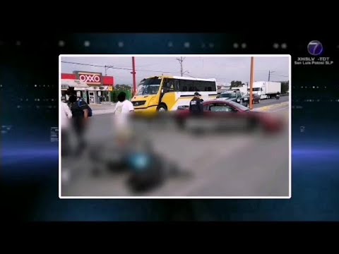 Fuerte accidente en Mexquitic deja a motociclista con múltiples fracturas