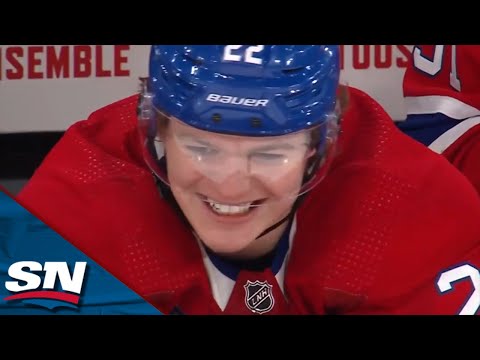 Cole Caufield snipes it top corner on the powerplay past Avalanches Alexandar Georgiev