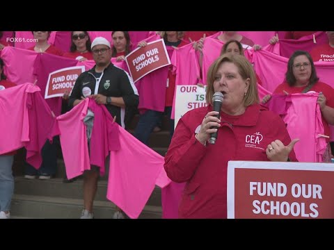Enfield teachers outraged by potential loss of over 100 jobs, rally held at town hall