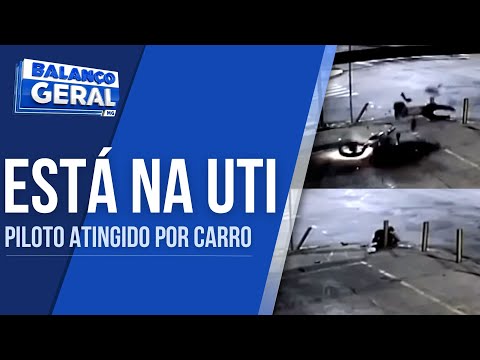 PILOTO ATINGIDO POR CARRO EM UM CRUZAMENTO DE POÇOS DE CALDAS ESTÁ NA UTI |