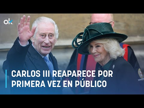 Carlos III reaparece por primera vez en pu?blico en la misa de Pascua