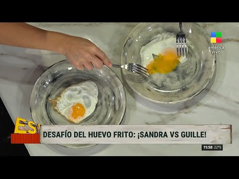 El desafío del huevo frito de Guillermo Andino con Sandra Mihanovich ??