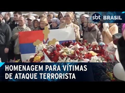 Diplomatas homenageiam vítimas de ataque terrorista perto de Moscou | SBT Brasil (30/03/24)
