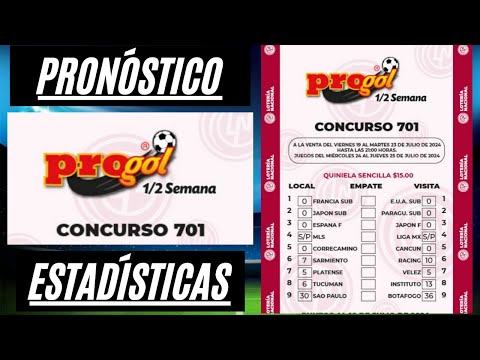 PROGOL MEDIA SEMANA #701 PRONÓSTICO, ESTADÍSTICAS(JUGADA SENCILLA, 3 DOBLES Y 2 TRIPLES ¡SUSCRIBETE!