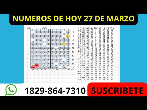 NUMEROS DE HOY 27 DE MARZO MR TABLA