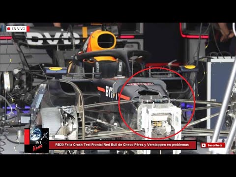 RB20 Falla Crash Test Frontal Red Bull de Checo Pérez y Verstappen en problemas