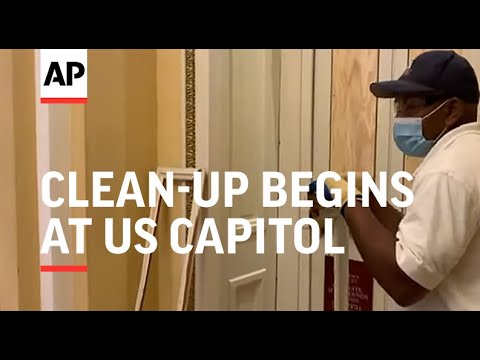 Clean-up begins at US Capitol