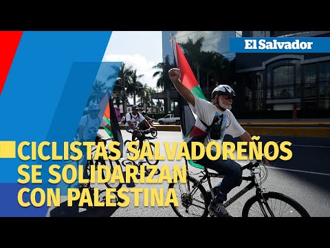 Ciclistas recorren San Salvador en solidaridad con Palestina y claman alto a bombardeos