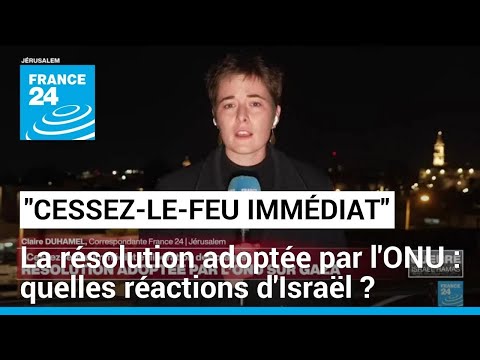 Cessez-le feu immédiat adopté par l'ONU : quelles réactions d'Israël ? • FRANCE 24