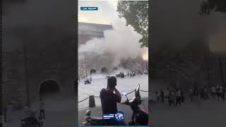 انهيار برج بعد ترميمه