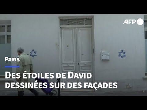 Paris: des étoiles de David dessinées sur des façades d'immeubles | AFP Images