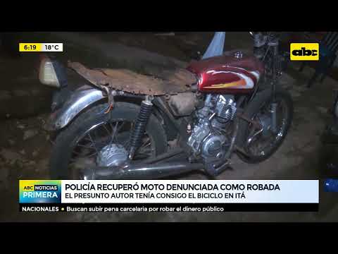 Policía recuperó moto denunciada como robada