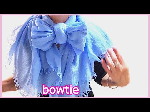 ♡ストールでボウタイ bowtie  ちょと変わった【ストールの巻き方】How to wear a long scarf with bowtie #ボウタイ #ストール巻き方