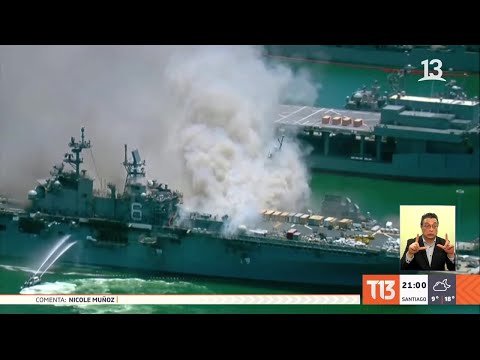 Explosión al interior de un buque militar estadounidense deja al menos 21 heridos