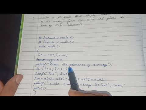array || program : WAP that takes input from user in array and sum of entered input in array