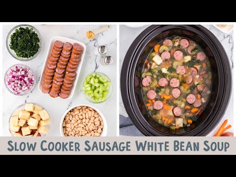 🍲Slow Cooker Sausage and White Bean Soup🍲