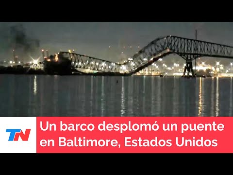 Estados Unidos I Un barco impactó contra un puente en Baltimore y lo derrumbó completamente