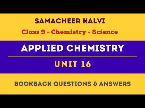 Applied Chemistry Book Back Answers | Unit 16  | Class 9 | Chemistry | Science | Samacheer Kalvi