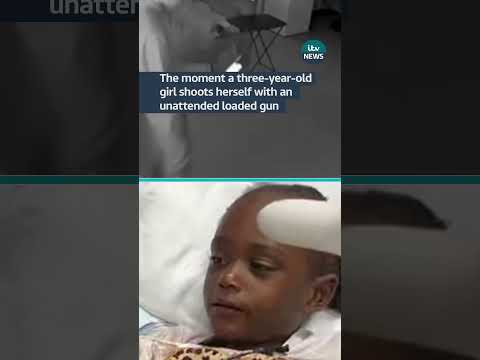 Toddler shoots herself in USA #itvnews #news #usa