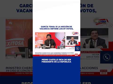 García Toma: Si la moción de vacancia obtiene los 87 votos, Pedro Castillo deja de ser presidente