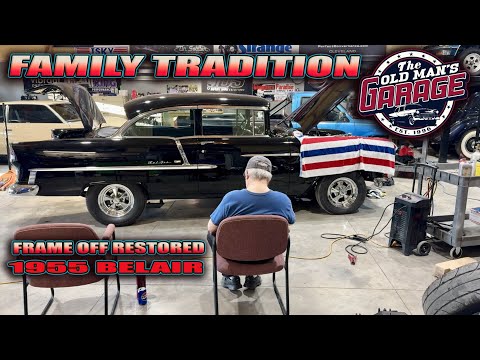 DAD VISITS HIS 55 BELAIR BEFORE WE SEND IT TO THE UPHOLSTERY SHOP!