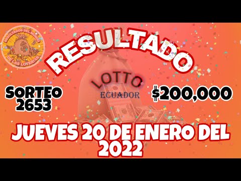 RESULTADO LOTTO SORTEO #2653 DEL JUEVES 20 DE ENERO DEL 2022 /LOTERÍA DE ECUADOR/