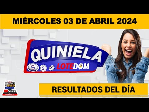 Sorteo Quiniela LOTEDOM en VIVO ? MIÉRCOLES 03 de abril 2024 – 2:00 P.M. #lotedom #resultados