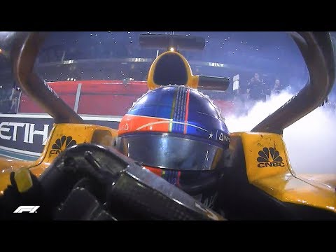 Alonso, Hamilton & Vettel Do Donuts! | 2018 Abu Dhabi Grand Prix