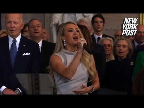 Carrie Underwood sings ‘America the Beautiful’ after awkward audio malfunction at Trump inauguration