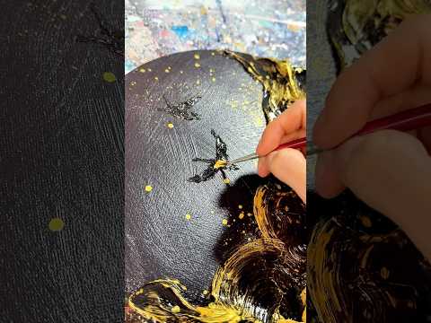 黒と金が力を合わせたらそりゃもう最高なんよ✨✨✨ #モリモリアート #artdrawing #painting